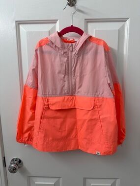 Kids' Two-Tone Coral & Blush Windbreaker Jacket